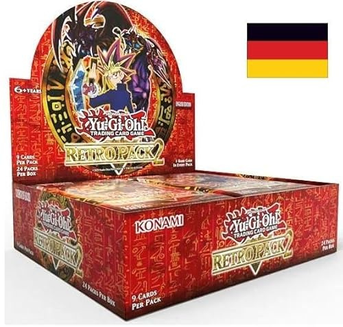 Yugioh! Retro Pack 2 Display Box (24 Booster Packs) NEU & OVP - DEUTSCH und BB-Toy-Trades Toploader