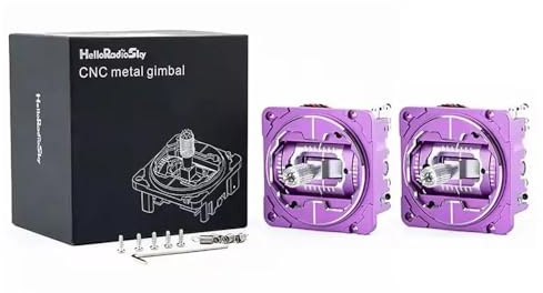 ZGGOZDH Für HelloRadio VG01 CNC Aluminium Hall Gimbal für Stabilisator für V16 V14 Controller Kompatibel T18 TX16 Boxer RC Drone für FPV(2PCS Purple)