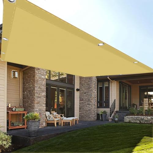 Filet Protection Balcon Piscine 4 x 9 m UV Protection avec Oeillets Tissu Polyester Multi Couleur et Taille Toiles D'Ombrages pour Terrasses Balcons et Jardins, Couleur Crème