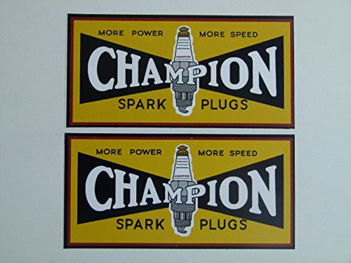 cut-it folientechnik & design MG339 / 2X Champion Aufkleber je 9,5x4,8cm Vintage Retro Sticker Racing Old School Oldtimer Drag Racing Modellbau RC