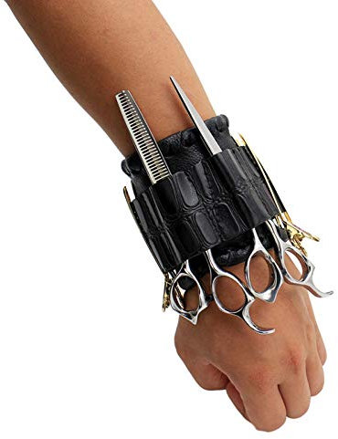 NACHEN Supermächtig Klettverschluss Magnetic Armband Handgelenk Taschen Trendige Friseur Friseur Scheren Tasche,Black,25 * 9.3CM