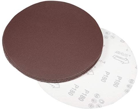 sourcing map 9 Inch Sanding Disc 180 Grits Flocking Sandpaper for Sander 10 Pcs
