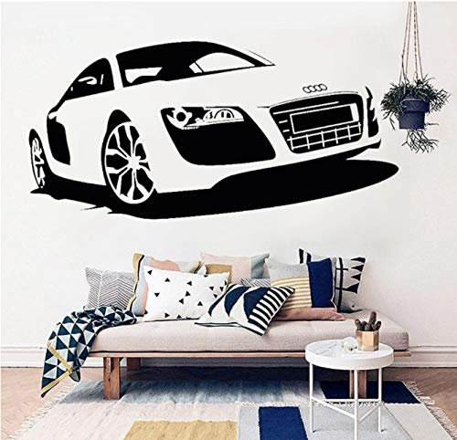 xingzhi Audi Rennwagen Wandaufkleber Vinyl Wohnkultur Automotive Auto Wandkunst Wandhaupt Jungen Raumdekoration Auto Shop Poster 57 * 117 cm