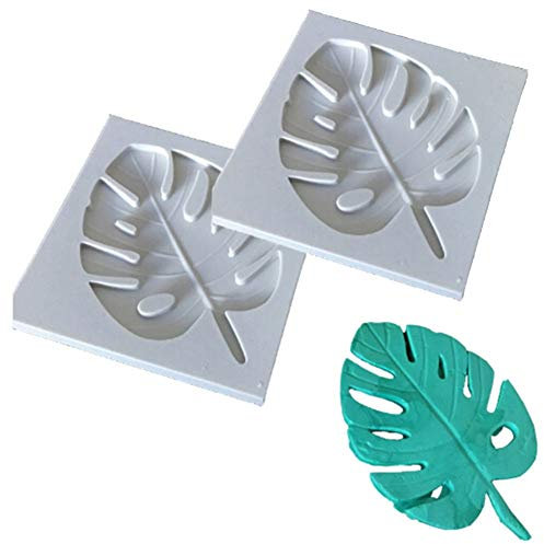 DUBENS 2 Stück Tropical Palm Blatt Strand Urlaub Strand Party Fondant Silikon Form für Sugarcraft, Cupcake Topper, Schmuck Machen, Polymer Clay Handwerk Projekte