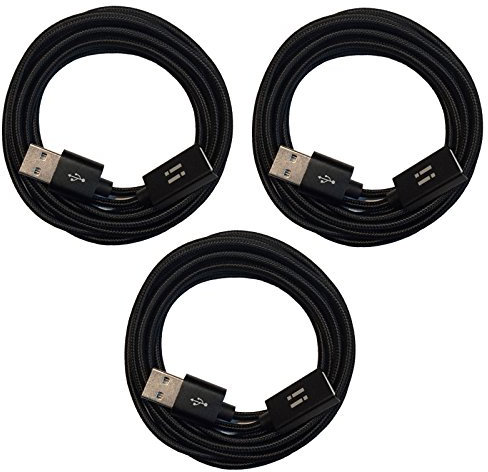 i! - 3X 2m Premium Nylon USB Verlängerung Verlängerungskabel - A-Stecker auf A-Buchse - schwarz