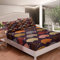Fans Bed Sheet Set Chinese Style Bedding Set for Boys Girls Children Folding Fan Fitted Sheet Stain Resistant Room Decor Geometric Pattern Single Size Bed Cover 2Pcs