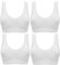 Marielle 4 Pack Double Lined Material Premium Comfort Bra Seamless Bralette No Wire S-5XL (4-Pack White, 4XL)