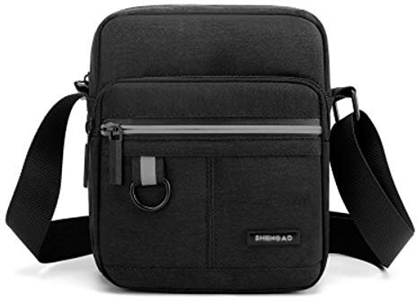 Kleine Umhängetasche für Herren, Umhängetasche, Schultertasche, für Handy, für Reisen, Wandern und Outdoor-Sportarten (schwarze Umhängetasche, Herren)