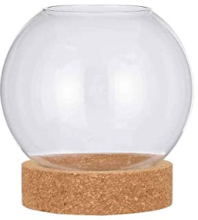 MICA Decorations Vase Babet Kugel rund transparent Glas - H 18 x Ø 19 cm - Blumenvase - Glasvase