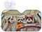 Phelika Tres divertidos mapache frente parabrisas parasol de acordeón plegable auto parasol para coche, camión, SUV, protege los rayos de aluminio, mantiene tu vehículo fresco