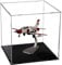 MEEC Transparente Acryl-Vitrine, Montagebox mit schwarzer Basis, staubdichter Schutztafel für Actionfiguren, Sammlerspielzeug (25 x 25 x 25 cm)