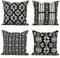 ASDCXZ Kissenbezug Boho 50x50 cm 4er Set, Boho Regel Geometrie Muster Schwarz Weiß Sofa Dekokissen Kissenbezüge Kissenhülle Waschbar Polyester Flachs Textil Polster Kopfkissenbezug Kissen Bezug