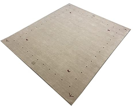 WAWA TEPPICH Handgefertigter Wollteppich Beige 250 x 300 cm | Handgefertigter Designteppich aus Wolle für vielseitige Wohnbereiche