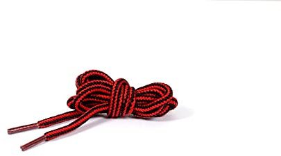 Bellota ACC2012092-Cordón Redondo Negro y Rojo de 120 cm, Cordones de Zapatos Unisex Adulto, L
