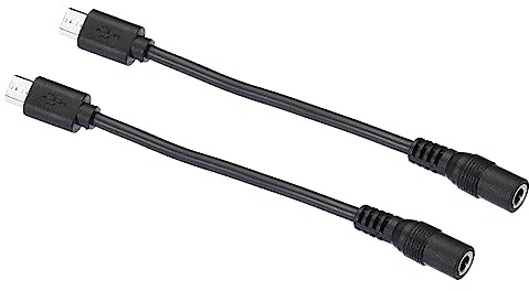 PATIKIL 2pz Micro USB DC Estensione Cavo Maschio Femmina per Fan LED Nero | Estensione Alimentazione Cavi, Strisce