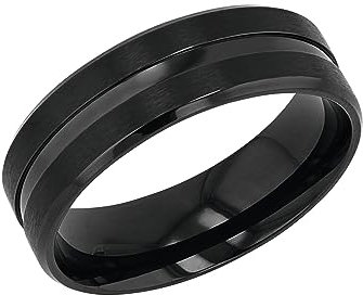 Amor Ring Edelstahl Herren Ringe, Schwarz, Kommt in Schmuck Geschenk Box, 2037292