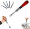 Topiky Cacciavite a Cricchetto Push-Pull, Cacciavite a Cricchetto a Spirale con Regolazione Semiautomatica con 5 Teste Sostituibili, Barra a Spirale, Comodo per Riporre Le Punte (RED1)