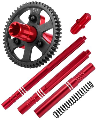 hopsupRC RC Center Drive Shaft CVD & 57T Metal Slipper Clutch 0.8 Pitch Upgrades Part for 1/10 Arrma Granite Senton Vorteks Big Rock 3S/Kraton Outcast 4S 1/8 Typhon 3S,Replace ARA310948,Red