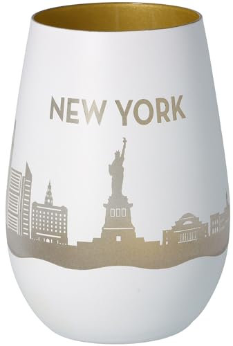 Goodtimes Windlicht New York Skyline (Weiß & Gold)