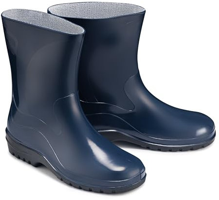 ESTRO Stivali Pioggia Donna Gomma - Stivaletti Pioggia Donna Gomma Galosce Stivali Giardino K007 (37 EU, Blu Scuro)