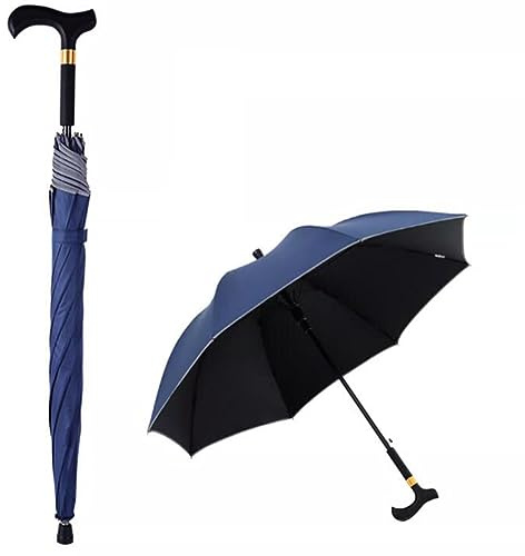 Outdoor Walking Cane Regenschirm, Non Slip City-Safewalking Winddicht Stick Regenschirm, Tourismus Multifunktions-Krücke Regenschirm Herren Dame/406
