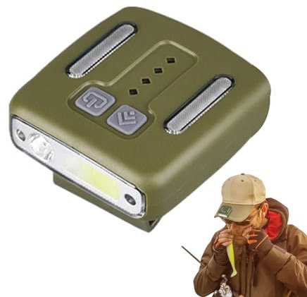 Ysvnlmjy Linterna frontal LED recargable, linterna recargable con clip, linterna LED, 3 modos, lámparas de cabeza manos libres, alto brillo, impermeable, clip en sombrero para caza, IHO4GHP5UTPM9RUI