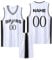 2-Teiliges Benutzerdefiniert Basketball Trikots Kinder/Erwachsener mit Namen Nummber Basketball Trikots Shirt und Shorts, Personalisierte Basketball Trikots Kinder/Erwachsener Weiß XL