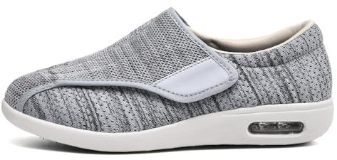 GYCF Chaussures Diabétiques Orthopédiques Femmes Homme Personnes Âgées Larges Fermeture Réglable Légères Respirantes Pieds Gonflés Baskets for œdème,A05,40.5EU