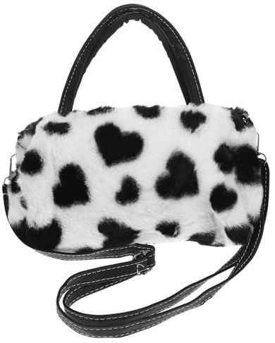 SHERCHPRY Schultertasche Tragetasche aus Kunstpelz Leoparden-Geldbörse Frauentasche Frauen Plüschtasche handtasche Umhängetasche Plüsch Damentasche plüschige Einkaufstasche Leder