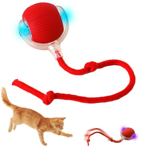 Chewie Rolling Ball, Interactive Cat Toys Rolling Ball, Hundespielzeug Unzerstörbar, Interaktives Hunde Ball Spielzeug mit USB Aufladbar, Smart Automatisch Rollender Ball für Kleine, Mittlere Hunde