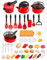 YSJCHEBS Ustensiles De Cuisine 44 Pièces, Mini Ustensiles De Cuisine De Simulation, Jeux De Préparation pour Enfants, Jouets Créatifs pour Enfants, Jouets De Cuisine pour Enfants