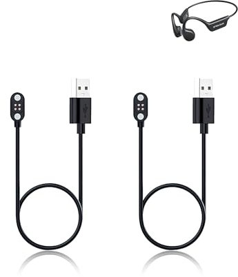 (2 Pack) Charger Cable for fojep Bone Conduction Headphones,Magnetic Replacement Charging Cable Compatible with fojep Bone Conduction Headphones, Stable Magnet Charing Cord - Black
