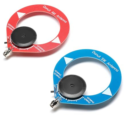 [2PCS] Raddy Donut MW SW Antenna, Portable Mini Loop Antenna for Malahit DSP1, DSP2, Enhanced Reception & Performance for MW (500kHz-2000kHz) & SW (4MHz-24MHz), SMA-Male Interface