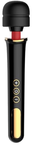 JFRong Leise Stark Massagestab mit 10 Vibrationsmodi für Sie Silikon Massagegerät Zauberstab Vibrator mit Flexibler Kopf Vibratorensets für Frauen Paare Solo Erotik Sex Toyset Masturbatoren(Schwarz)