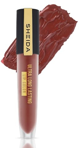 Sheida Ultra Long Lasting Lipcolor – Matte Liquid Lipstick with Intense Pigments & Vitamin E – Lightweight, Non-Sticky, Moisturizing, Available in Multiple Shades (No:12)