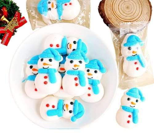 JOIYSVEN Verschneite Weihnachten, Wolken-Zuckerwatte-Geschenkbox, Ein Bissen Dieser Weichen Und Zähen Zuckerwatte Wird Ihr Herz Im Winter Erweichen 110 Gramm für 10 Stück (Blau)