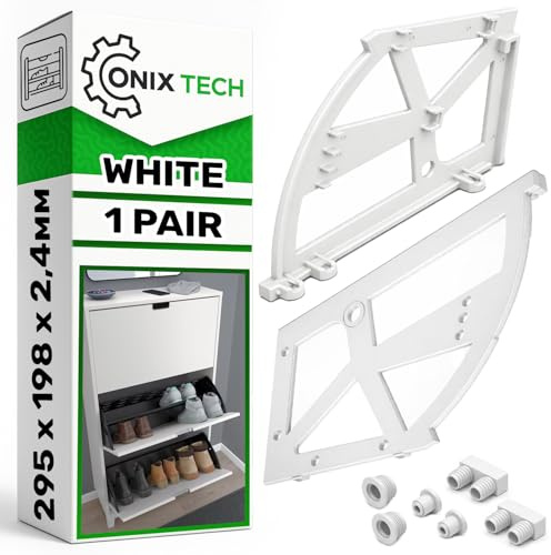 1 Par Cerniera Zapatero Entrada Recibidor 295x198x2,4mm - Plástico Blanco | Diseño Inteligente para Facilitar la Instalación - ONIX TECH
