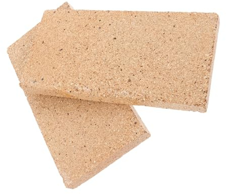 HOMOCONO Mattoni Refrattari per Stufa a Legna 2 Pezzi in Argilla 230x114x20 Mm, Mattoni Ignifughi per Caminetti e Forni, Blocchi Isolanti ad Alta Temperatura per Riscaldamento Sicuro