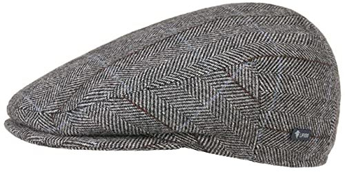 Lipodo Flatcap mit Karomuster Herren - gefütterte Schiebermütze mit Wolle - Made in Italy - Karierte Herrenmütze mit Schirm - Schirmmütze Herbst/Winter anthrazit 56 cm