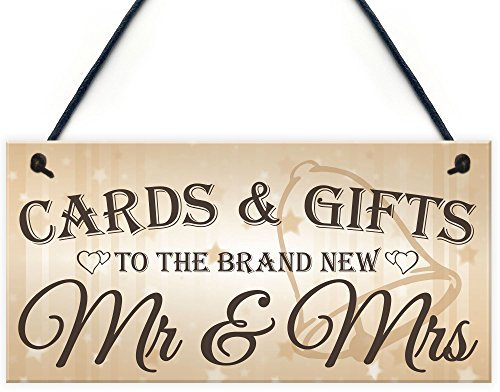 RED OCEAN Cards & Gifts To The Mr & Mrs Wedding Post Box Gift Table Decoration Plaque Sign