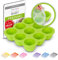 KIDDO FEEDO Silikon Babynahrung Aufbewahrung Behälter Zum Einfrieren Babybrei mit Silikondeckel - BPA-frei - 9 x 75ml - Gratis eBook mit Rezepten und Ernährungstipps - Grün
