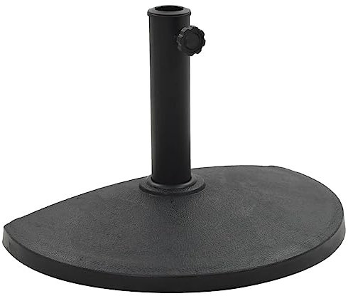 vidaXL Base Sombrilla Semicírculo Poliresina Negra 9 kg Soporte Parasol Tienda