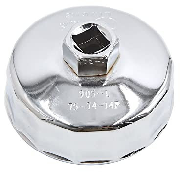 sourcing map Acciaio 74-75mm Diametro interno 14 flauto auto auto filtro chiave strumento di rimozione