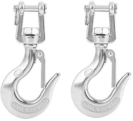 2 ganci di sicurezza in acciaio inox 304, ganci di sollevamento girevole in acciaio inox, 1.000 kg