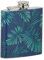 Bar Craft Hip Flask with Tropical Palm Print Design, 175 milliliters, Stainless Steel