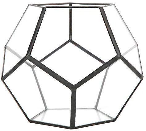 Jenngaoo Geometric Glas Terrarium, 7 Zoll Blumentopf Handmade, Clear Planter Tischplatte Terrarium Pflanzenhalter Display Box für saftige Miniatur Fairy Garden Blumentopf (Keine Pflanzen)