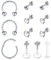 Rajnard 12 STK Helix Tragus Piercing Silber Cartilage Ohrstecker Ohrring Chirurgenstahl Knorpel Ohrpiercing 16G CZ Lippenpiercing Barbell Piercing Labret Monroe Schmuck Damen Männer