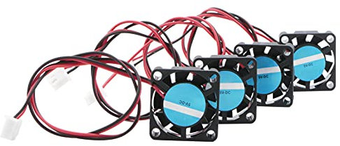Rowiz Mini 25mm 5V Cooling Fan with 2 Terminal Interface DC Brushless Fan for PCB/Notebook/Printer, Pack of 4