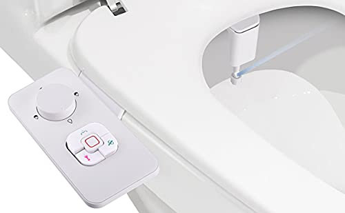 Toilette pour bidet à jet d'eau douce Non électrique,Bidet de siège de toilette avec double buse, Blanc