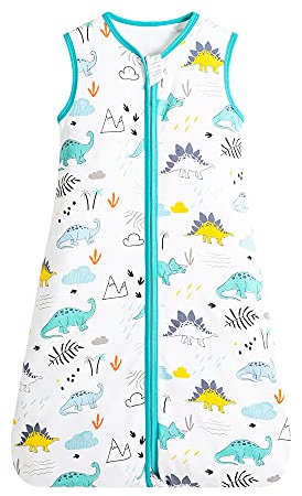 GudGmtoy Toddler 12-18 months Sleeping Bag 0.5 Tog Double Zip Organic Cotton Wearable Blanket Breathable Baby Swaddle Blanket Baby Sleeping Bag, Cotton Sleevless Sleep Bag
